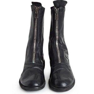 GUIDI 310 BLACK HORSE LEATHER ANKLE BOOTS Size 38 (US 8) Retail $1475